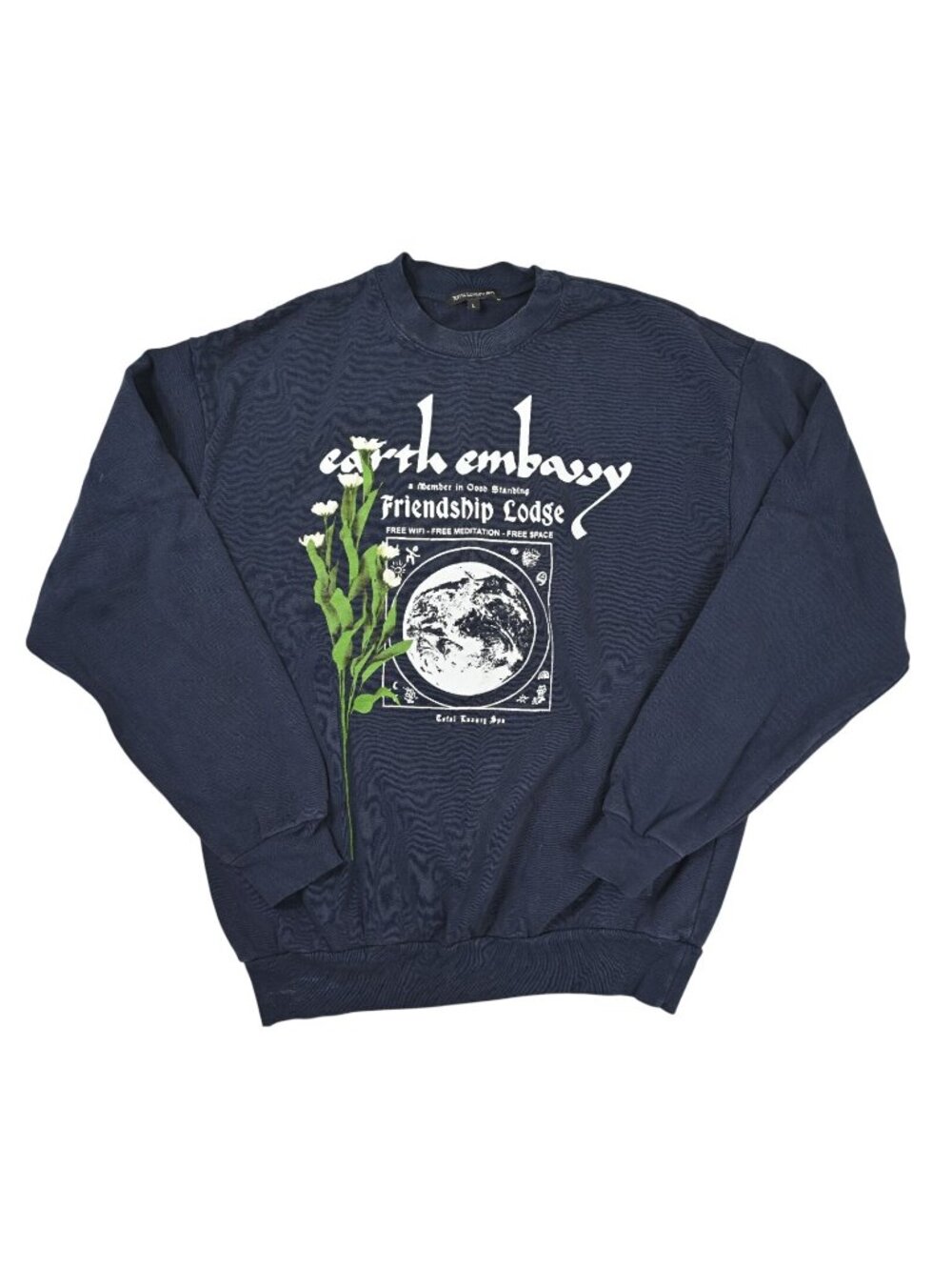 Total Luxury Spa Earth Embassy Crew Fleece in Navy
